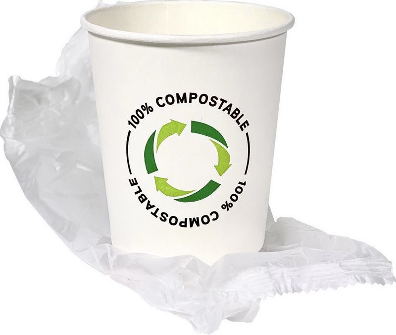 Copo Cart�o Hotel 100% Compost�vel Embalado saco/ bio PLA 210ml (7OZ) Caixa Completa 500 unidades