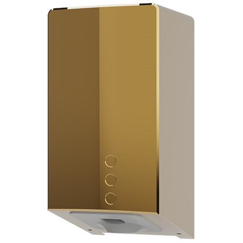 Secador de m�os FUGA EVO em a�o inoxid�vel com sensor eletr�nico. Acabamento PVD dourado brilhante