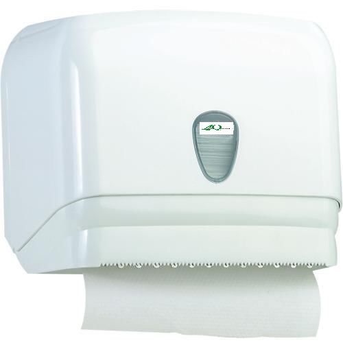 Dispensador de toalhas de papel dobrado ou dispensador de toalhas  de papel em rolo anexo. ABS branco