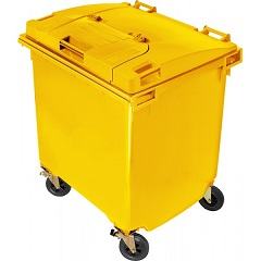 Contentor de 600 litros Amarelo tampa dupla