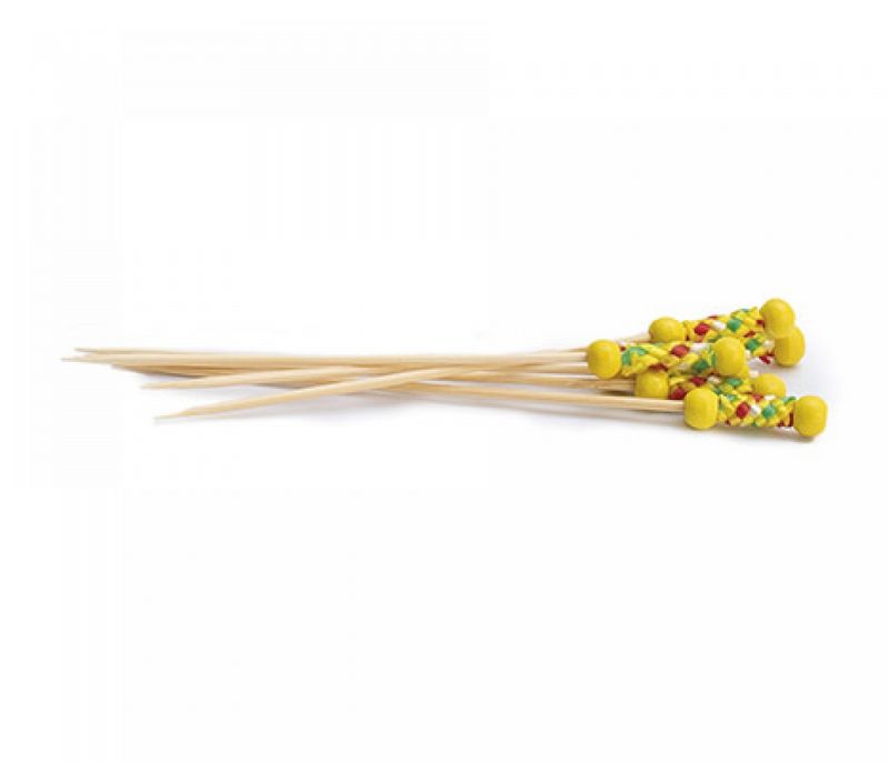 Espetos de Bambú fruit picks amarelo 120mm