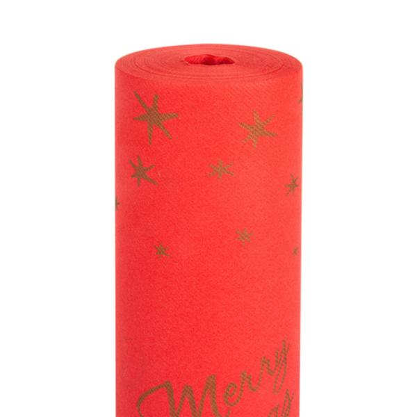 ROLO TETE A TETE (20 SERVI�OS) 'MERRY CHRISTMAS' 55 G/M2 0,40x24 M ENCARNADO AIRLAID (6 UNIDADE)