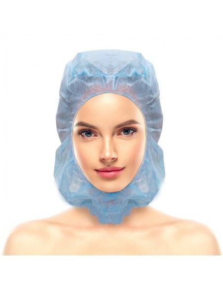 Touca Integral Azul Descart�vel TNT Pack 100 Unidades