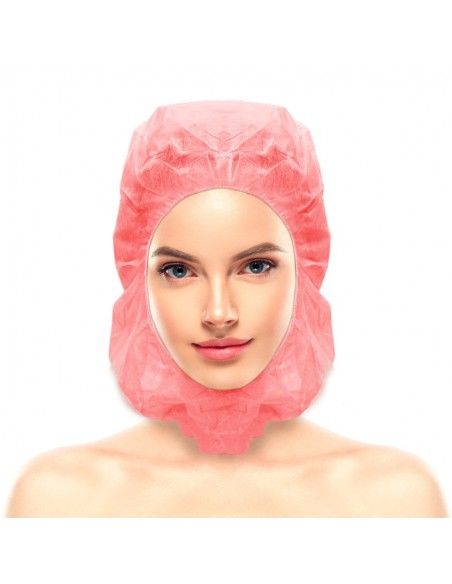 Touca Integral Vermelha Descart�vel TNT Pack 100 Unidades