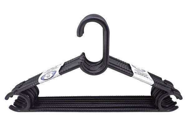 Cabides Pl�sticos Pretos Set 8 Unidades 
