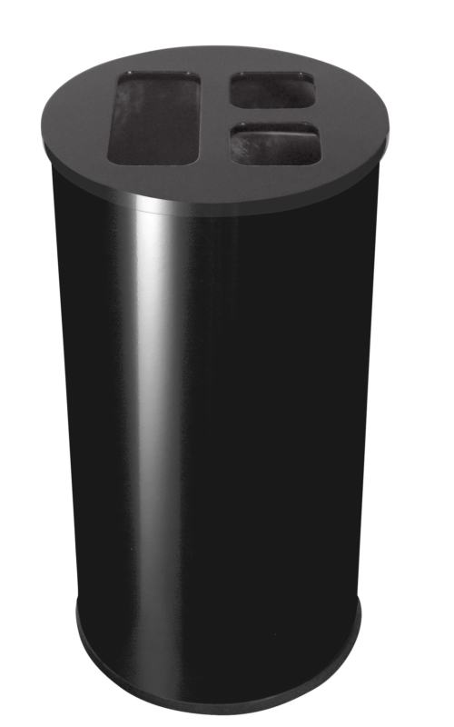 Balde de 60 L em a�o inox preto com 3 compartimentos
