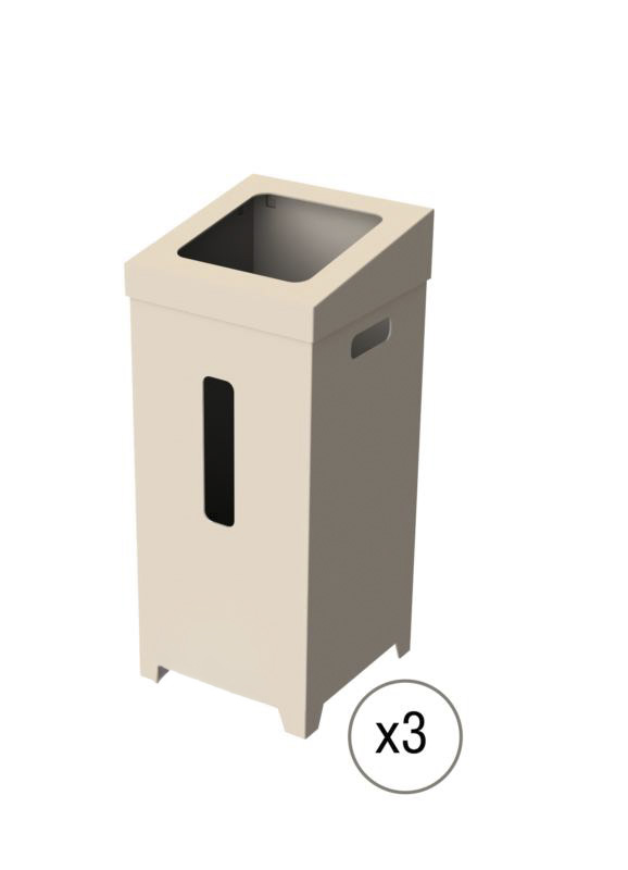 Papeleira de Cart�o para Reciclagem KIT 3  unidades 75 L