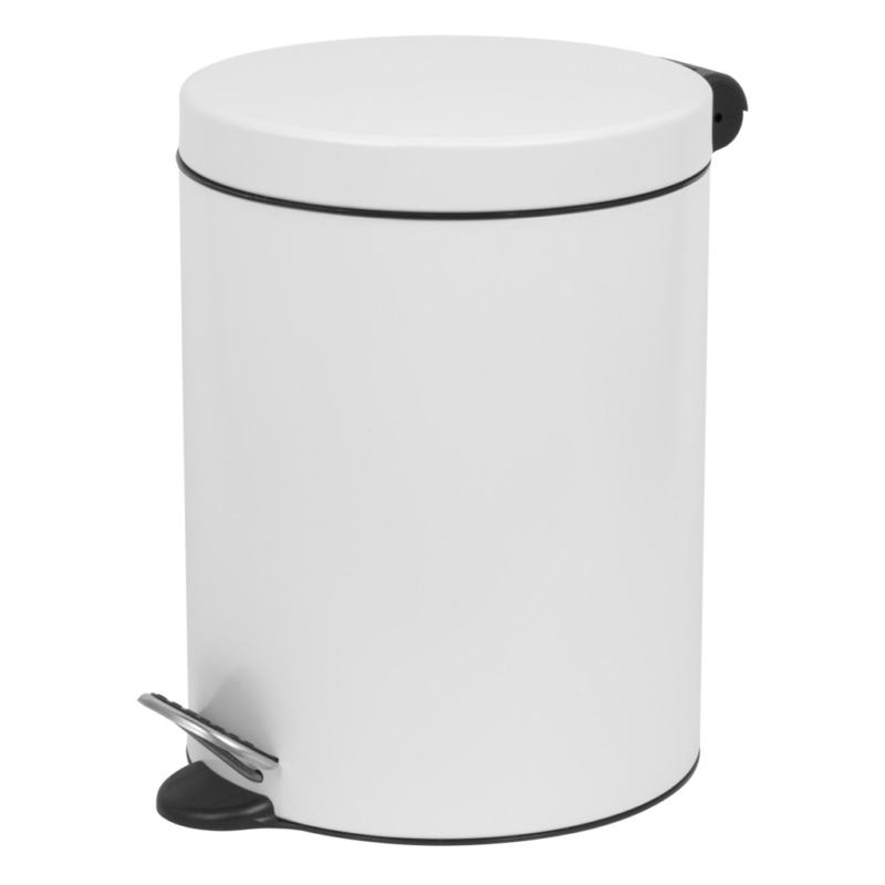 Papeleira/Caixote/Balde - do lixo com pedal 5 L, a�o inox branca