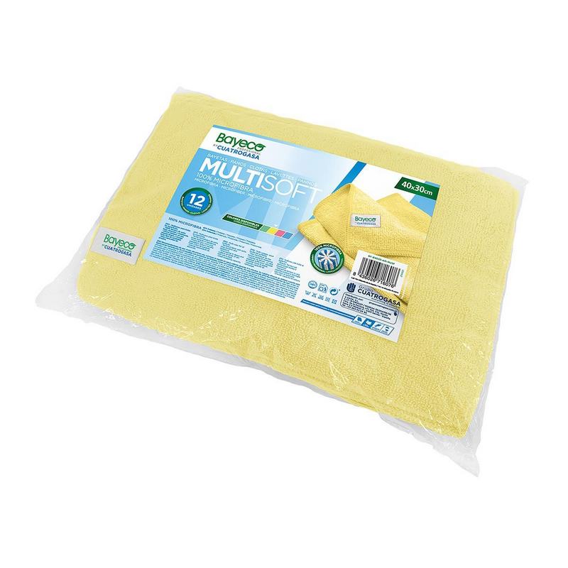 Pano De Microfibra Multiusos BAYECO PRO MULTISOFT AMARELO Pack 12 Unidades