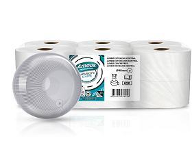 Papel Higi�nico Jumbo Extra��o Central Ammos Prof Mssion Care Rolo 180 Metros = Embalagem 12 Unidades.