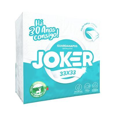 Guardanapo  2 Folhas 33 x 33 Cm Pasta Branco 30 Ma�os Joker 