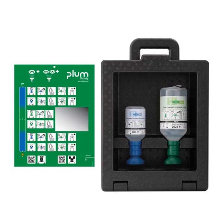 Lava-olhos aut�nomo caixa com 2 garrafas (0,2 l de PH neutro e 0,5 l de solu��o salina