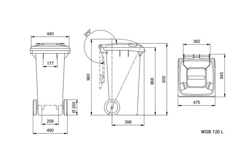 Contentor 120 Castanho S/Pedal