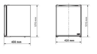 Minibar com porta maci�a - 40 litros, branco