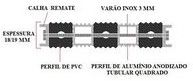 Tapete Compacto fechado 18 mm  Alum�nio Cor Anodizado Preto PRE�O M2 
