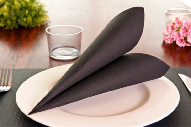 TOALHETES DE MESA 48 G/M2 31x43 CM PRETO CELULOSE 500 UNIDADES