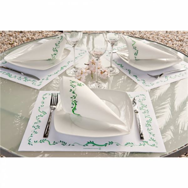 GUARDANAPOS ECOLABEL DOUBLE POINT - FLORALIA 18 G/M2 40x40 CM BRANCO TISSUE