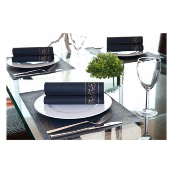 TOALHETES DE MESA TROYA 48 G/M2 31x43 CM PRETO CELULOSE 500 UNIDADES