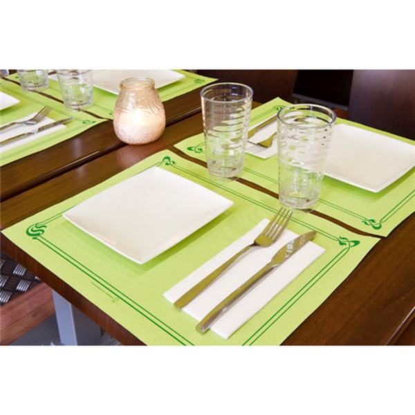 TOALHETES DE MESA 48 G/M2 31x43 CM VERDE ANIS CELULOSE 500 UNIDADES