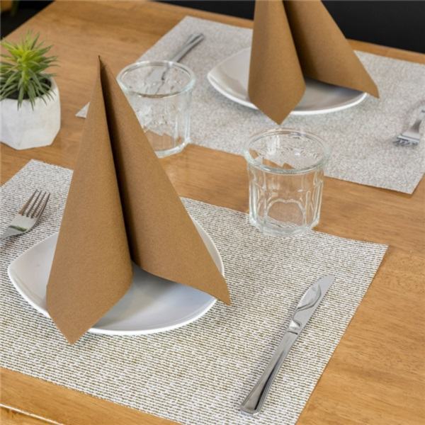GUARDANAPOS ECOLABEL 'DOUBLE POINT' 18 G/M2 40x40 CM HAVANA TISSUE (1200 UNIDADE)