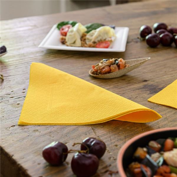 Guardanapo 33x33 Pasta Ponto P Ponto Amarelo 30x50=1500 Folhas 