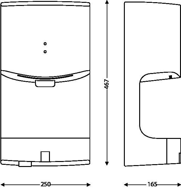 Secador de m�os Airwave cinza metalizado
